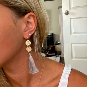 GOLD SILVER THREAD EARRINGS